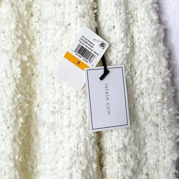 1. State Antique White Golden Hour Drape Front Cardigan NWT Womens Size Small - Picture 7 of 7